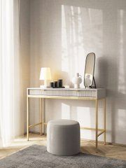 Стол туалетный Perfect Home Новая/Nova с 2 ящиками и золотыми ножками T104 Кашемир реальная фотография