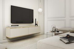 Тумба під телевізор навісна Perfect Home Оро / Oro 2-дверна RTV135 Бежевий жива фотографія