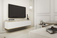 Тумба під телевізор навісна Perfect Home Оро / Oro 2-дверна RTV135 Білий жива фотографія