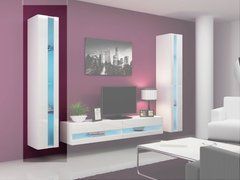 Витрина навесная VIGO Cama 180 New Белый Мат / Белый Глянец реальная фотография