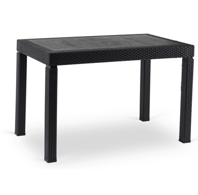 Садовий набір MEBEL ELITE (стіл FARGO + 4 стільці WALDI), чорний / ротанг