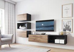 Стінка ROCO 4 Cama Антрацит / Дуб Вотан жива фотографія