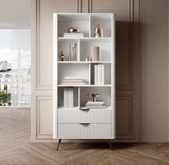 Стеллаж Perfect Home Ланте/Lante 2S с 2 ящиками и черными ножками Белый реальная фотография