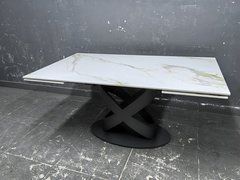 Стол раскладной РИЧМОНД Prestol 160/240Х90Х75 Молочный Глянец/ Черный реальная фотография