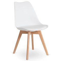 Стул SCANDI Mebel Elite Белая экокожа/дуб реальная фотография