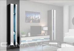 Витрина навесная VIGO Cama 180 New Черный Мат / Белый Глянец реальная фотография