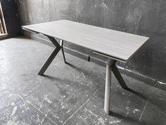 Стол раскладной ДАВОН Prestol 140/200X80X75 Беж Мат/Шампань реальная фотография