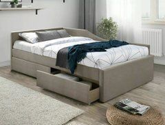 Кровать ELIOT VELVET Signal 120*200 темный беж TAP.228 реальная фотография