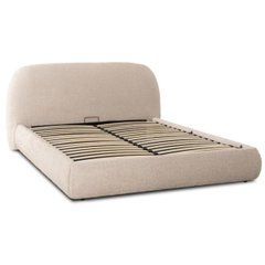 Ліжко з контейнером ROSSO Mebel Elite 160x200 Beige Boucle жива фотографія