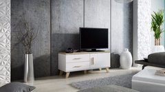 ТВ Тумба LOTTA 1D2S RTV Cama 120 Дуб Сонома / Белый Глянец реальная фотография