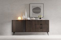 Комод Perfect Home Верис / Veris 2D3S/195 2-дверный с 3 ящиками Дуб дунин/черный реальная фотография