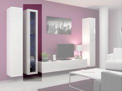 Витрина навесная VIGO Cama 180 Стекло Белый Мат / Белый Глянец реальная фотография