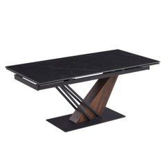 Стол раскладной REX 2 Mebel Elite 180(240)х90 Черный мрамор/орех реальная фотография