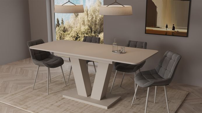 Стол раскладной TORINO K Intarsio 140(180)x80 Кашемир реальная фотография