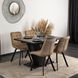 MEBEL ELITE Набор CLARK Стол 120-160 см Черный мрамор и 4 стула RICK Бежевый