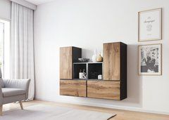 Стінка ROCO 18 Cama Антрацит / Дуб Вотан жива фотографія