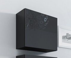 Витрина навесная VIGO Cama Квадрат 50x50 Черный Мат / Черный Глянец реальная фотография