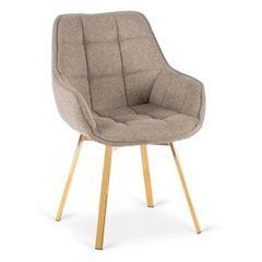 Стул поворотный MIA Mebel Elite Бежевая ткань/золотой реальная фотография
