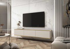Тумба под телевизор навесная Perfect Home Оро/Oro 3-дверная RTV175 Бежевый реальная фотография