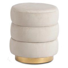 Мягкий пуф AURA Mebel Elite Бежевый велюр