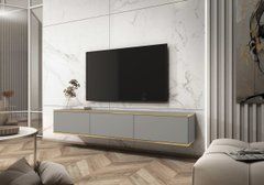 Тумба под телевизор навесная Perfect Home Оро/Oro 3-дверная RTV175 Серый реальная фотография