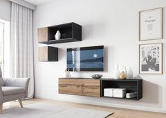 Стінка ROCO 5 Cama Антрацит / Дуб Вотан жива фотографія