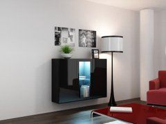 Комод VIGO Cama 120 Черный Мат / Черный Глянец реальная фотография
