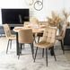 MEBEL ELITE Комплект HARRY Стол 102-142 см Artisan Дуб/Черный и 6 стульев PERU Бежевый реальная фотография