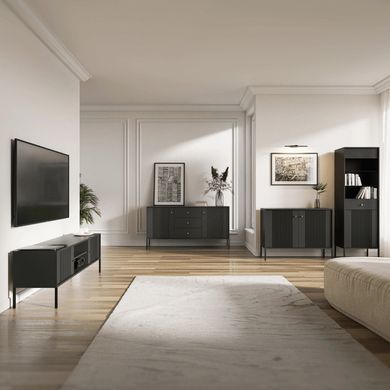 Комод MEBEL ELITE SOFT 154 Чорний жива фотографія