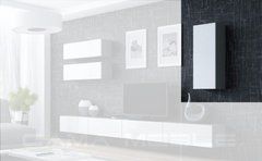 Витрина навесная VIGO Cama 90 Серый Мат / Белый Глянец реальная фотография