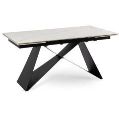 Стіл розкладний VICTOR Mebel Elite 160(240)х90 Білий мармур, Чорний жива фотографія