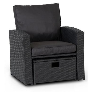 Комплект садових меблів MEBEL ELITE FLORYDA (диван + 2 крісла + 2 пуфа + столик) темно-сірий